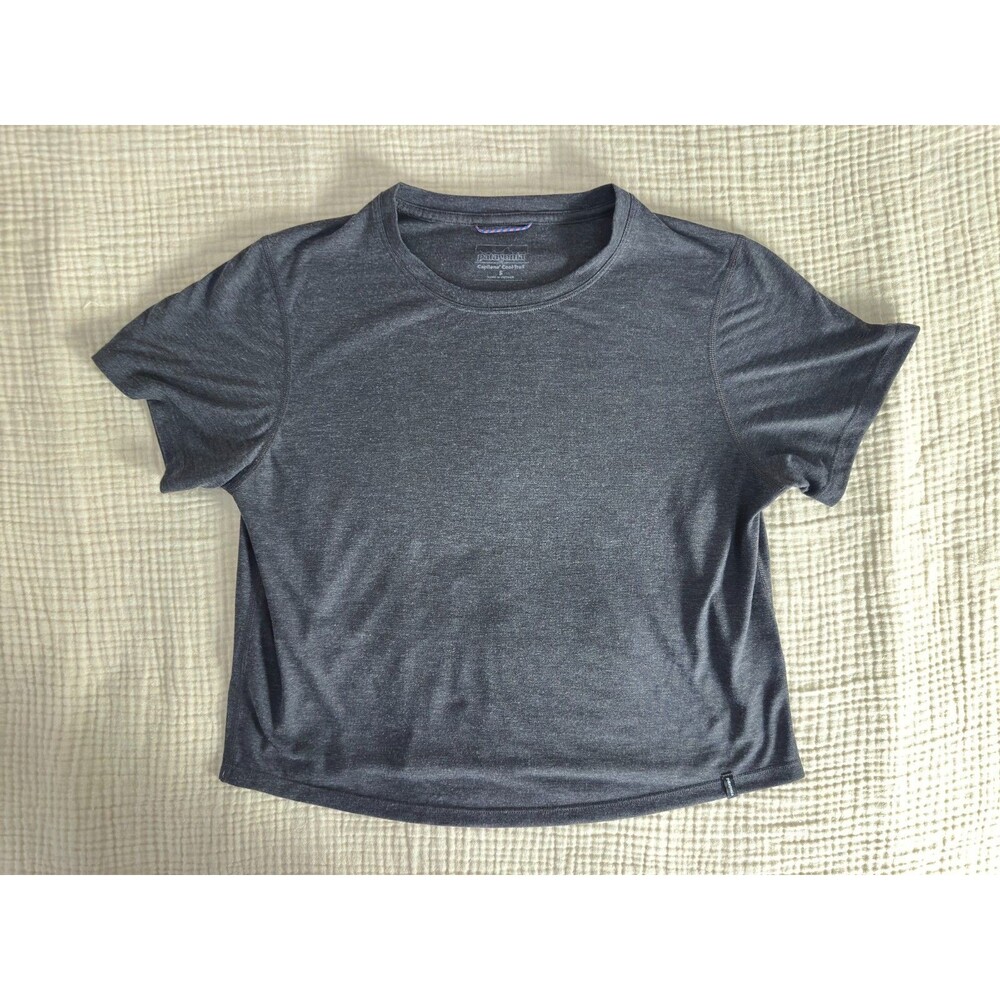 PATAGONIA Capilene Cool Trail Heathered Gray T-Shirt Womens Size Small